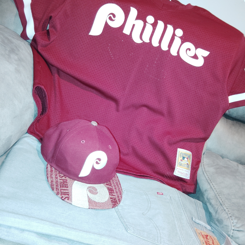 Mitchell & Ness Maroon Cooperstown Collection Jer… - image 1